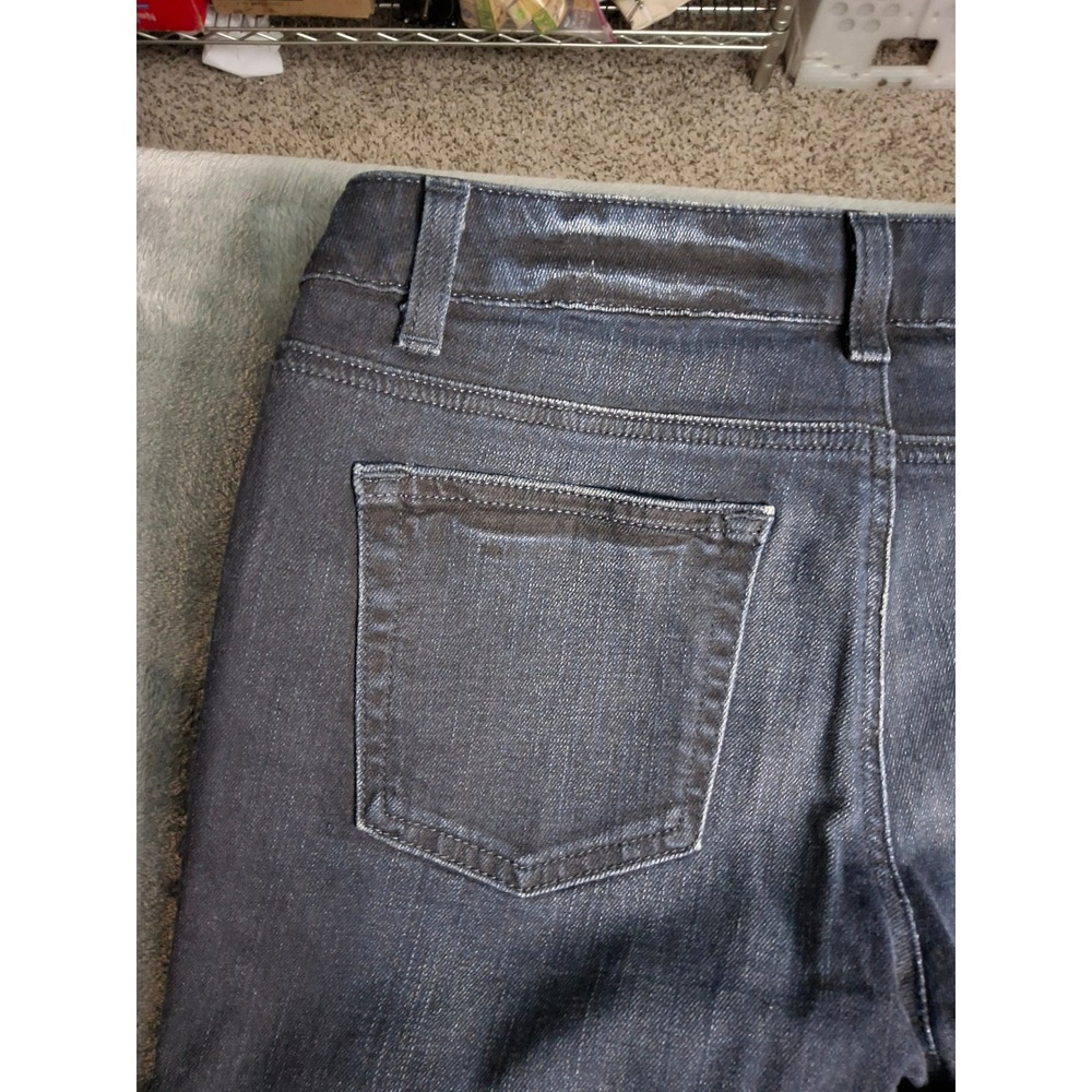 Michael Kors Womens Skinny Jeans Dark Wash Gold Zipper Detail Denim Blue Size 4 - Picture 15 of 16